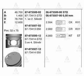 MITSUBISHI L200 PİSTON SEKMANLI 4D56 TURBO MAGNUM 1-3 STD GOETZE
